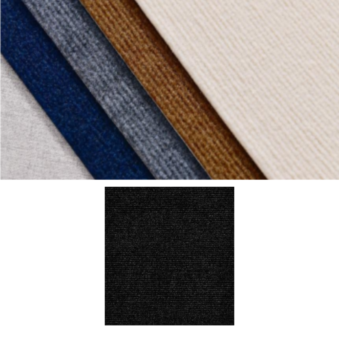 Placi adezive tip mocheta HOZRO, 60X60 cm, usor de instalat, material textil, antiderapante, usor de curatat, model NEGRU 602-21 BESTSELLS