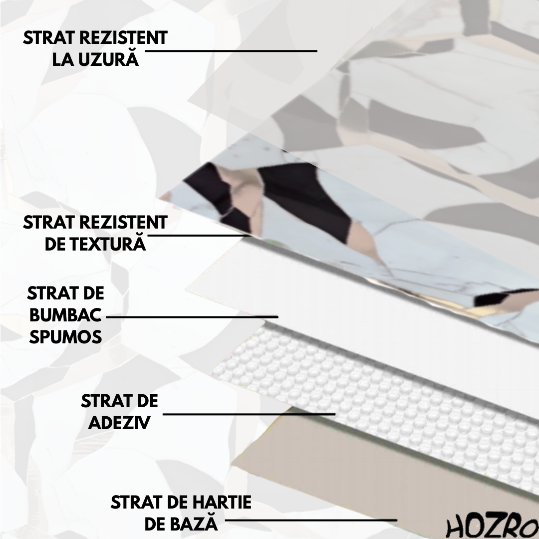 Tapet autocolant tip marmură HOZRO, rolă 1.2 × 3 m, model TLS-007, soluție elegantă pentru decor interior premium BESTSELLS