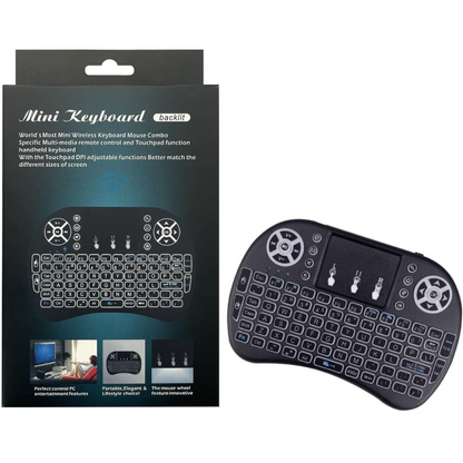 Mini Tastatură Wireless HOZRO, i8 Air – Iluminată, cu Touchpad, Compatibilă cu Android, Windows, Smart TV, TV Box, Mini PC, Laptop, Tabletă – Negru HOZRO