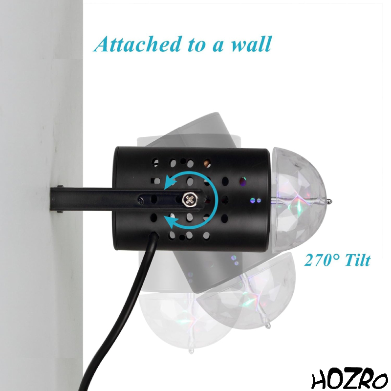 Proiector Disco HOZRO, cu LED-uri Multicolore, Rotire Automată și Efecte de Lumină Dinamică – Ideal pentru Petreceri, Cluburi, Karaoke, Nuntă și Evenimente HOZRO