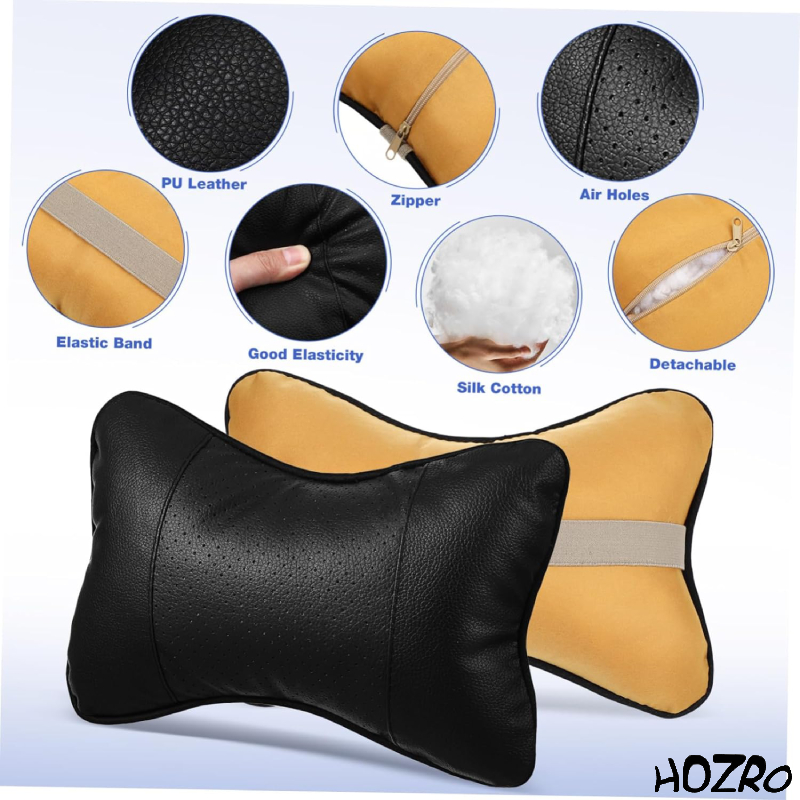 Perna Tetieră Neagră HOZRO, 18x27 cm – Suport Ergonomic pentru Gât și Cap, Confort Sporit pentru Mașină, Birou sau Acasă, Material Durabil și Ușor de Întreținut HOZRO
