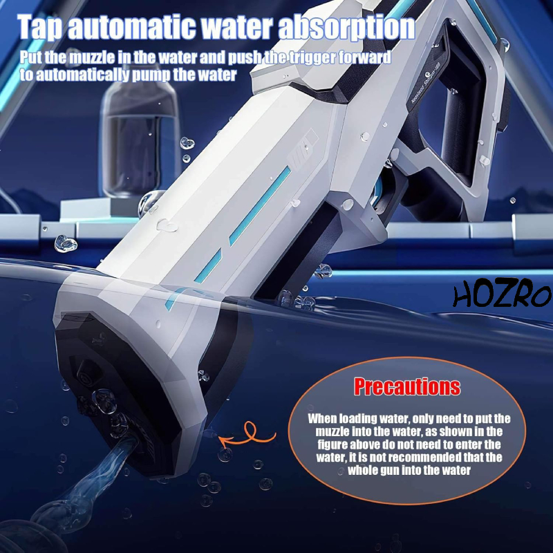 Pistol cu Apa HOZRO, Electric cu Absorbtie Automata, 300 ml – Jucarie 2-in-1 Reincarcabila, Pistol cu Jet de Apa pentru Copii si Adulti, Ideal pentru Vara, Piscina si Jocuri in Aer Liber HOZRO