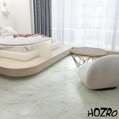 Set 10 x Placi PVC Autoadezive HOZRO, Pentru Podea, Stil Marmura, Grosime 1.4 mm, Culoare Gri, Acopera 2.02 mp, Model ALM 2-8 – Rezistente si Usor de Montat HOZRO