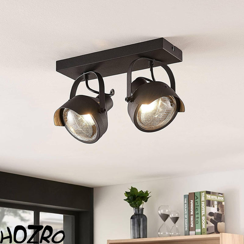 Sina spoturi, Lucide, 2 surse, 35W, Otel, Negru Lucide