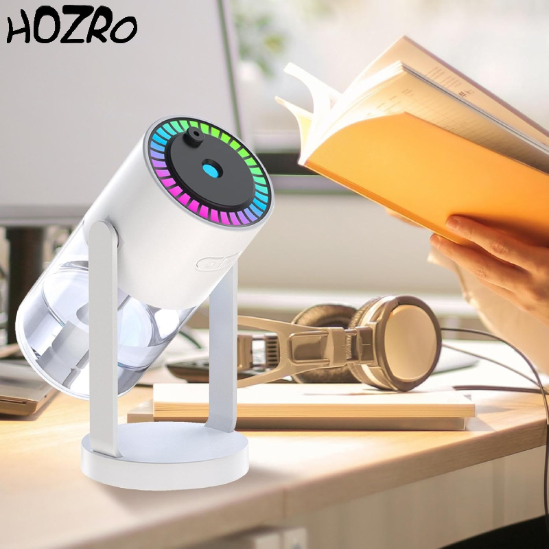 Umidificator si Difuzor Ultrasonic HOZRO, de Ulei Esential cu Lumina de Noapte si Proiector de Stele, Capacitate 280ml, Silentios, cu Functie de Auto-Oprire, Ideal pentru Camera, Birou sau Masina, Alb HOZRO