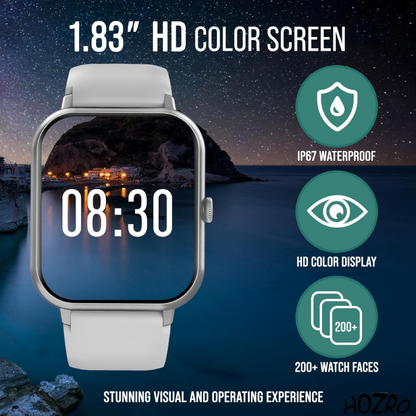 Smartwatch HOZRO, X8 Pro Max, Gri, Ecran HD, Monitorizare Sănătate, IP67 Waterproof, Notificări, Sport, Apel Bluetooth, Compatibil Android & iOS HOZRO