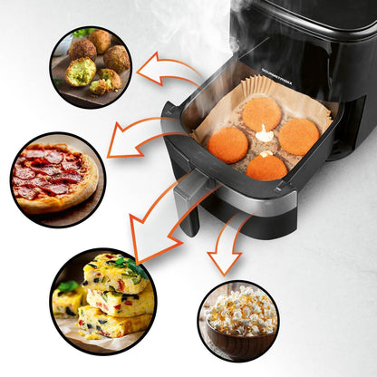 Set 50 bucati hartie de copt, Unica folosinta, Pentru air fryer, Maro, Patrate BESTSELLS