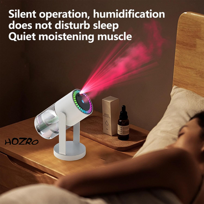 Umidificator si Difuzor Ultrasonic HOZRO, de Ulei Esential cu Lumina de Noapte si Proiector de Stele, Capacitate 280ml, Silentios, cu Functie de Auto-Oprire, Ideal pentru Camera, Birou sau Masina, Alb HOZRO