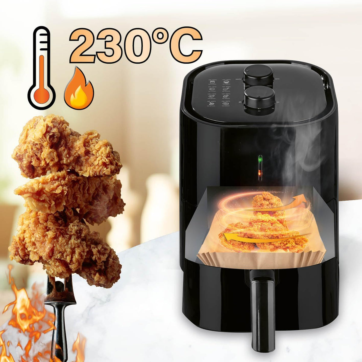 Set 50 bucati hartie de copt, Unica folosinta, Pentru air fryer, Maro, Patrate BESTSELLS