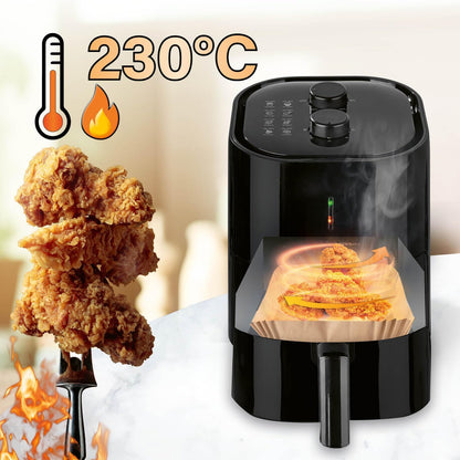Set 50 bucati hartie de copt, Unica folosinta, Pentru air fryer, Maro, Patrate BESTSELLS
