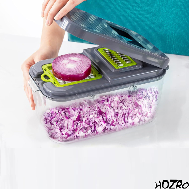 Răzătoare Multifuncțională HOZRO, cu 22 piese – Set Complet pentru Bucătărie cu Accesorii Diverse, Lame Interșanjabile, Calitate Premium, Ideal pentru Răzuit, Felii, Feliere și Prepararea Rapidă a Ingredientelor HOZRO