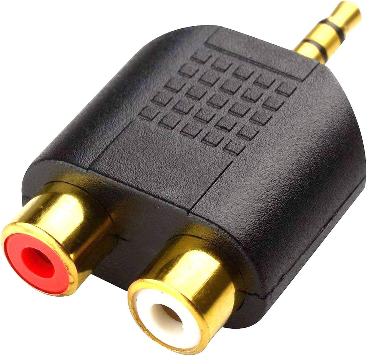 Detaliu conexiuni RCA mamă ale adaptorului audio