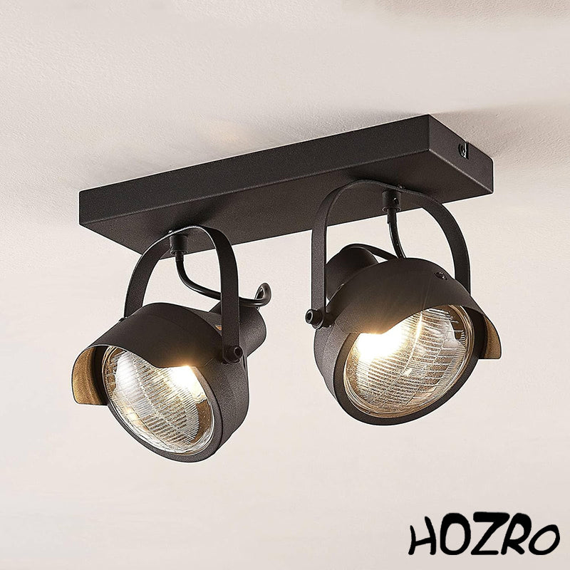 Sina spoturi, Lucide, 2 surse, 35W, Otel, Negru Lucide