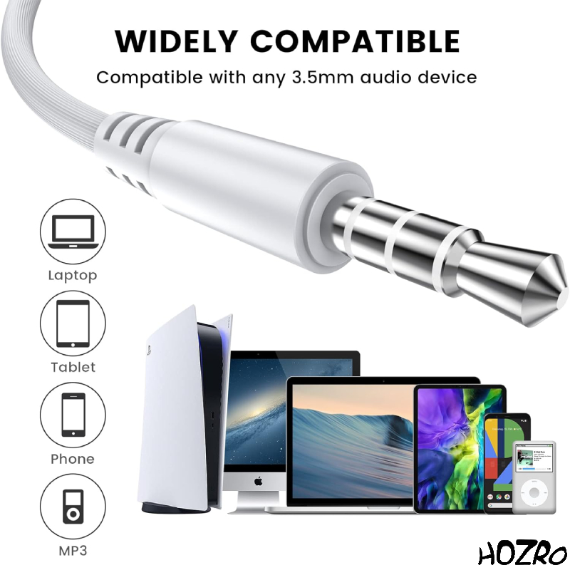Căști Audio HOZRO, cu Jack 3.5mm – Sunet Clar și Bass Puternic, Confortabile și Ușor de Folosit, Compatibile cu Telefoane, Tablete și Laptopuri, Ideal pentru Muzică, Jocuri și Apeluri HOZRO
