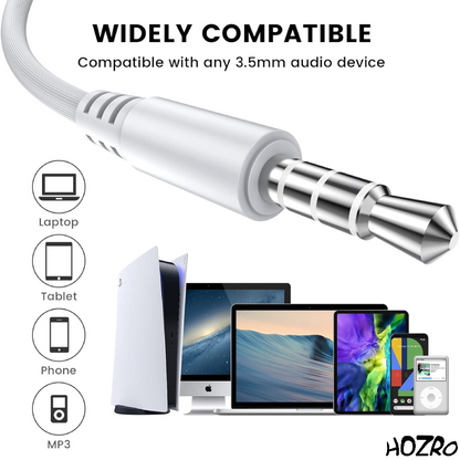 Căști Audio HOZRO, cu Jack 3.5mm – Sunet Clar și Bass Puternic, Confortabile și Ușor de Folosit, Compatibile cu Telefoane, Tablete și Laptopuri, Ideal pentru Muzică, Jocuri și Apeluri HOZRO