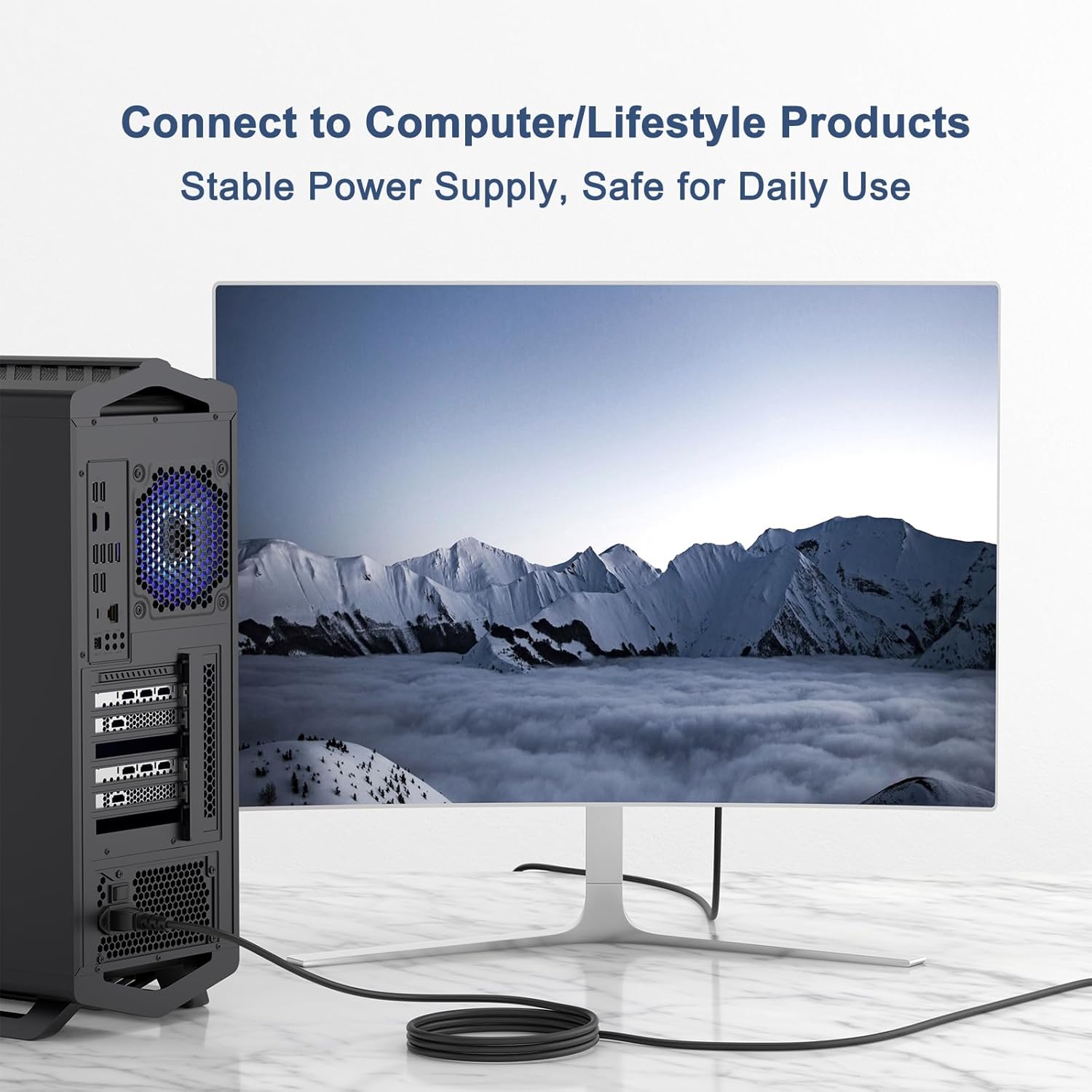 Cablu de alimentare, 250V-10A, 1.2 m lungime, Monitor, PC, Printer, TV, negru BESTSELLS