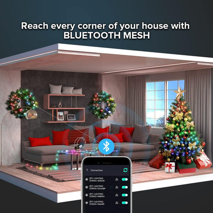Bandă LED RGB Smart 5 m, USB, Bluetooth, control prin aplicație și telecomandă, IP65 BESTSELLS
