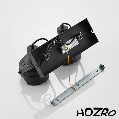 Sina spoturi, Lucide, 2 surse, 35W, Otel, Negru Lucide