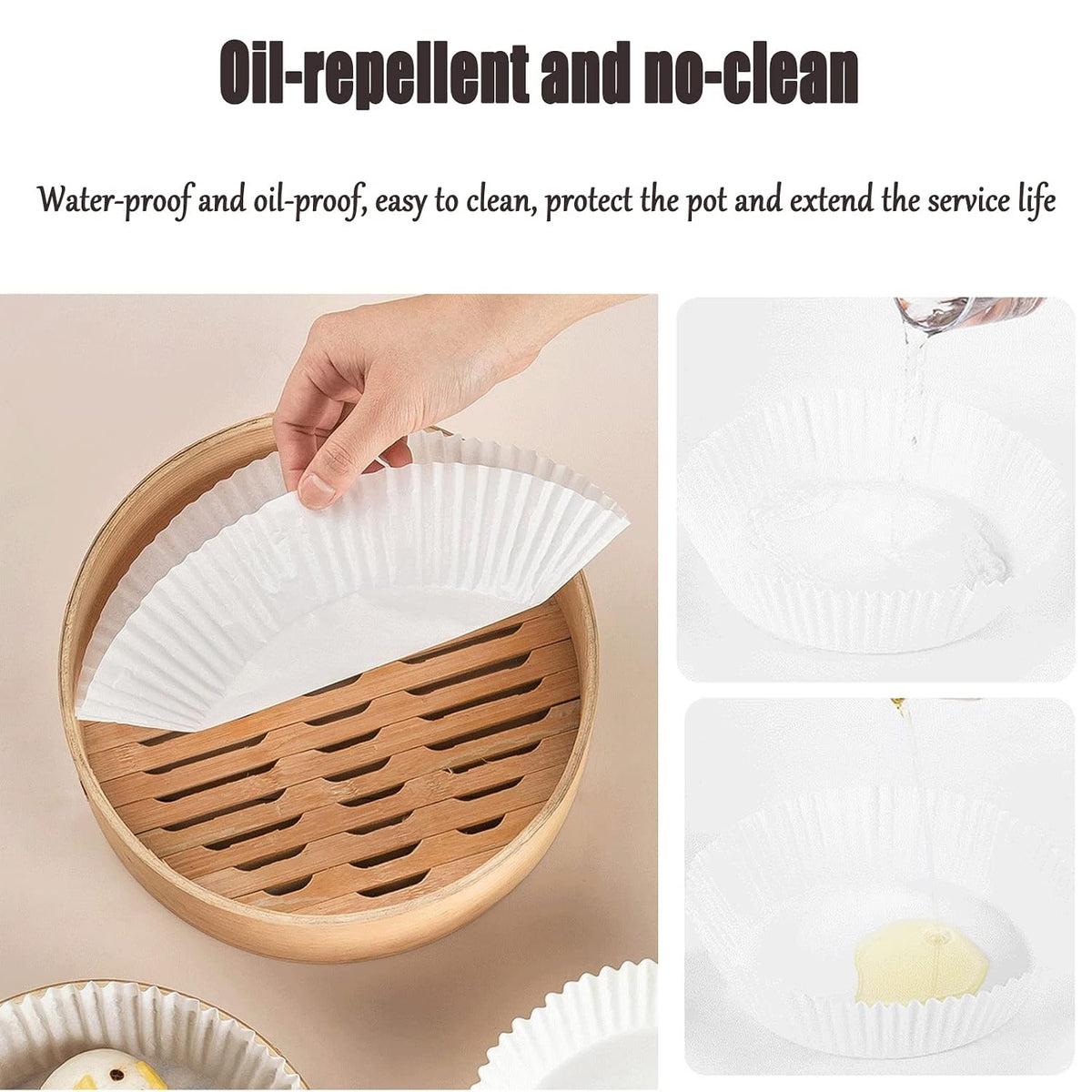 Set 50 bucati hartie de copt, Unica folosinta, Pentru air fryer, ALB, Rotunde BESTSELLS