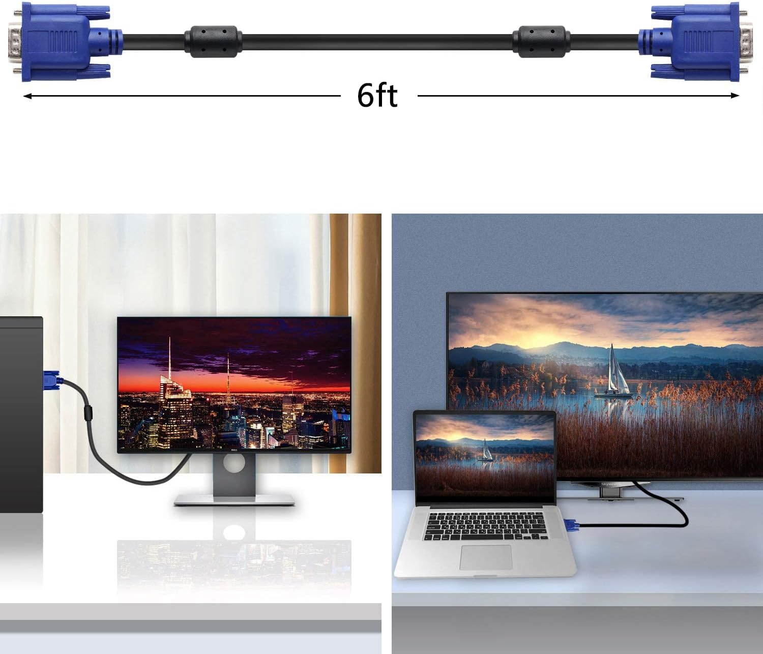 Cablu monitor 1.5m VGA Full HD 1920x1080 dublu ecranat BESTSELLS