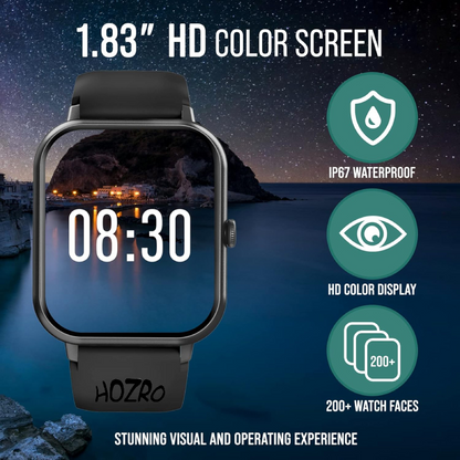 Smartwatch HOZRO, X8 Pro Max, Gri, Ecran HD, Monitorizare Sănătate, IP67 Waterproof, Notificări, Sport, Apel Bluetooth, Compatibil Android & iOS HOZRO