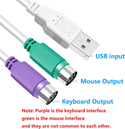 Adaptor USB la PS/2 cablu splitter 1-la-2 USB 2.0 la PS/2 pentru tastatura si mouse BESTSELLS