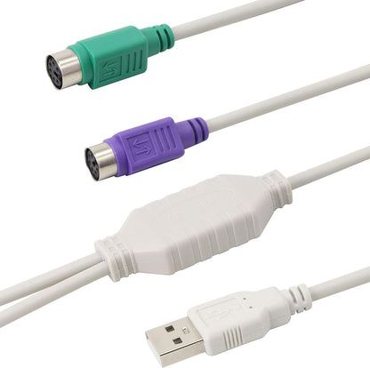 Adaptor USB la PS/2 cablu splitter 1-la-2 USB 2.0 la PS/2 pentru tastatura si mouse BESTSELLS