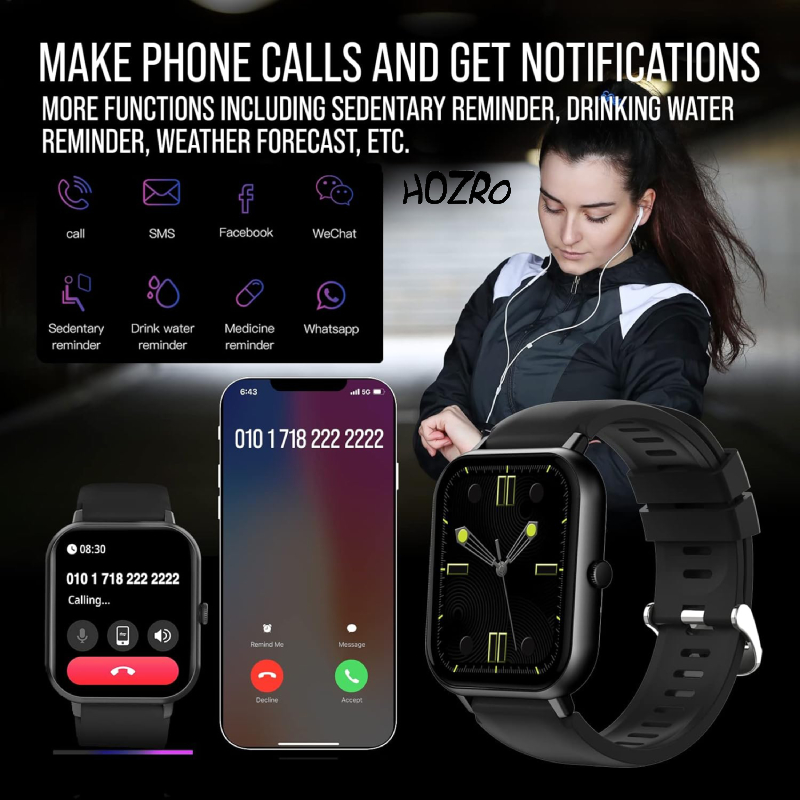 Smartwatch HOZRO, X8 Pro Max, Gri, Ecran HD, Monitorizare Sănătate, IP67 Waterproof, Notificări, Sport, Apel Bluetooth, Compatibil Android & iOS HOZRO