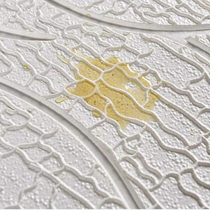 Set Tapet 3D, GROSIME 5MM, Hozro, autoadeziv, Model Valuri, design modern, foarte usor de montat, Tapet Galben/Gri HOZRO