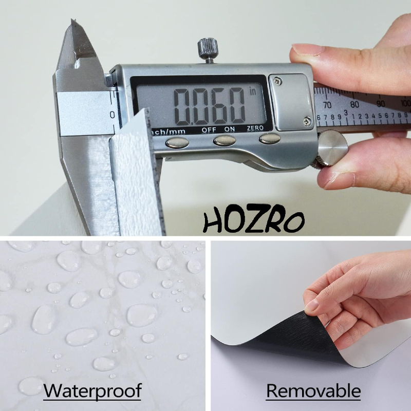 Set 10 x Placi PVC Autoadezive HOZRO, Pentru Podea, Stil Marmura, Grosime 1.4 mm, Culoare Alb si Gri, Acopera 2.02 mp, Model ALM 2-1 – Rezistente si Usor de Montat HOZRO