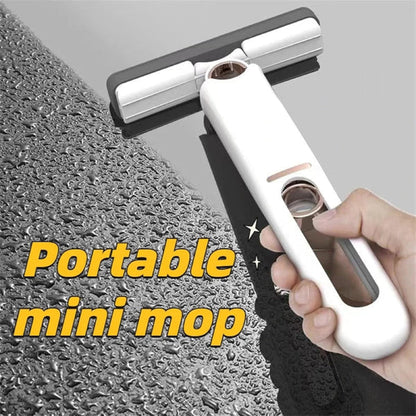 Pachet Curățenie HOZRO: Mop Mini Portabil Squeeze cu Burete Absorbant și Mop Rotativ Model Inimă, Lavete Microfibră Incluse, Verde HOZRO