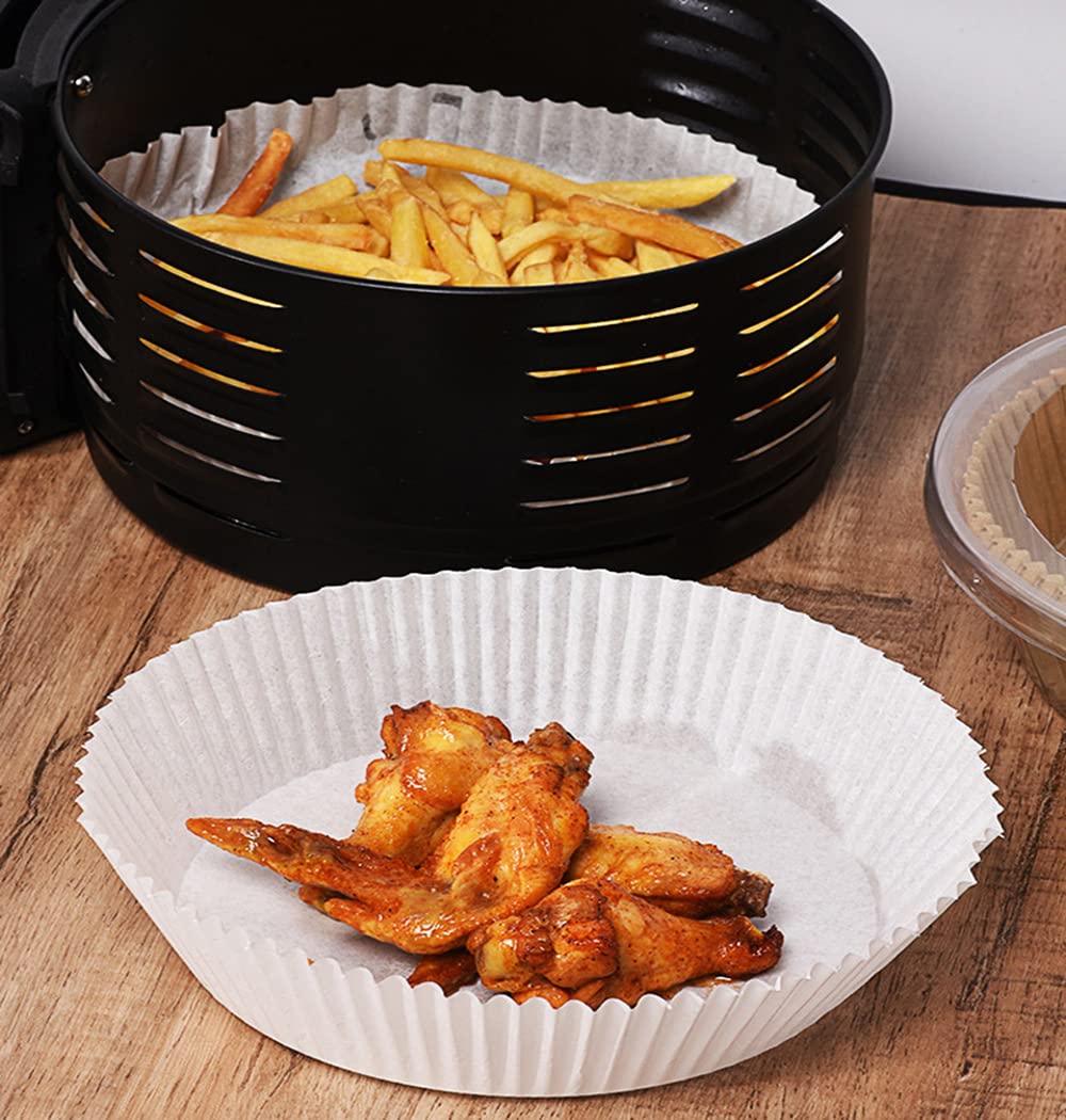 Set 50 bucati hartie de copt, Unica folosinta, Pentru air fryer, ALB, Rotunde BESTSELLS