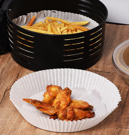 Set 50 bucati hartie de copt, Unica folosinta, Pentru air fryer, ALB, Rotunde BESTSELLS