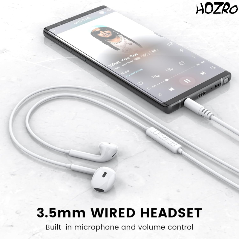 Căști Audio HOZRO, cu Jack 3.5mm – Sunet Clar și Bass Puternic, Confortabile și Ușor de Folosit, Compatibile cu Telefoane, Tablete și Laptopuri, Ideal pentru Muzică, Jocuri și Apeluri HOZRO