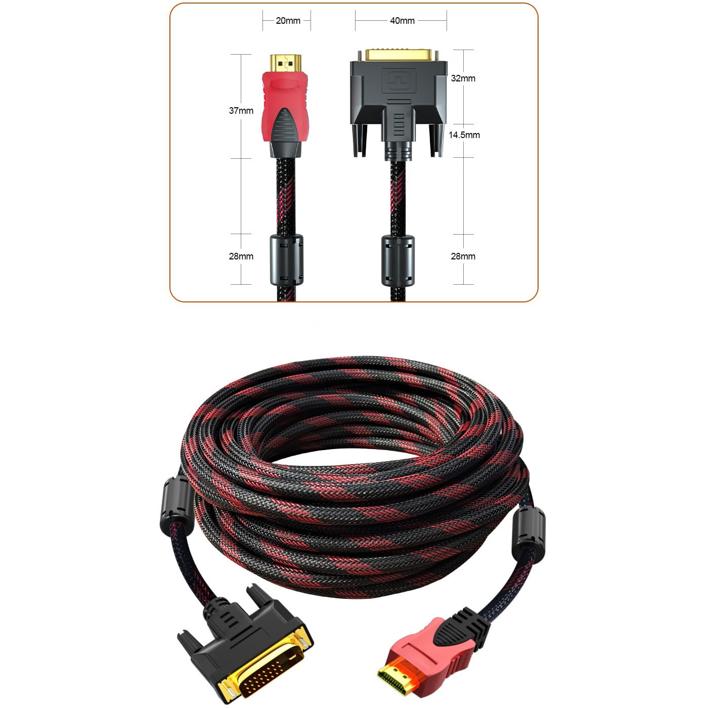 Cablu PANZAT monitor, DVI / HDMI, 5 M BESTSELLS