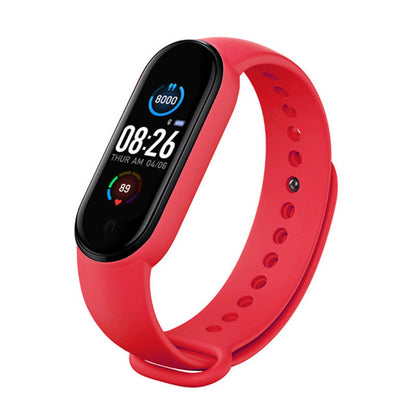 Bratara Fitness HOZRO, Model M7, Monitorizare Ritm Cardiac si Tensiune Arteriala, Culoare Rosu – Smart Band Sport pentru Sanatate, Activitate Fizica si Somn HOZRO