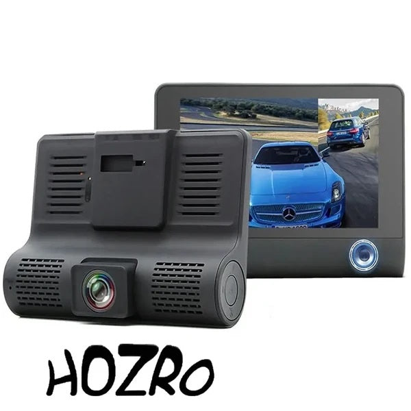 Camera Auto HOZRO, Dual-Zone Față și Spate, 4", Full HD, Ecran LED, Negru Siguranță maximă la volan și asistență completă la parcare! HOZRO