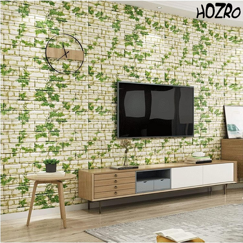 Set 10 x Tapet 3D autoadeziv HOZRO, Model imitatie caramida, acopera o suprafata de 5.39 mp, design modern, foarte usor de montat, TG-104 Karll