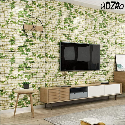 Set 10 x Tapet 3D autoadeziv HOZRO, Model imitatie caramida, acopera o suprafata de 5.39 mp, design modern, foarte usor de montat, TG-104 Karll