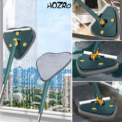 Pachet Curățenie HOZRO: Mop Mini Portabil Squeeze cu Burete Absorbant și Mop Rotativ Model Inimă, Lavete Microfibră Incluse, Verde HOZRO