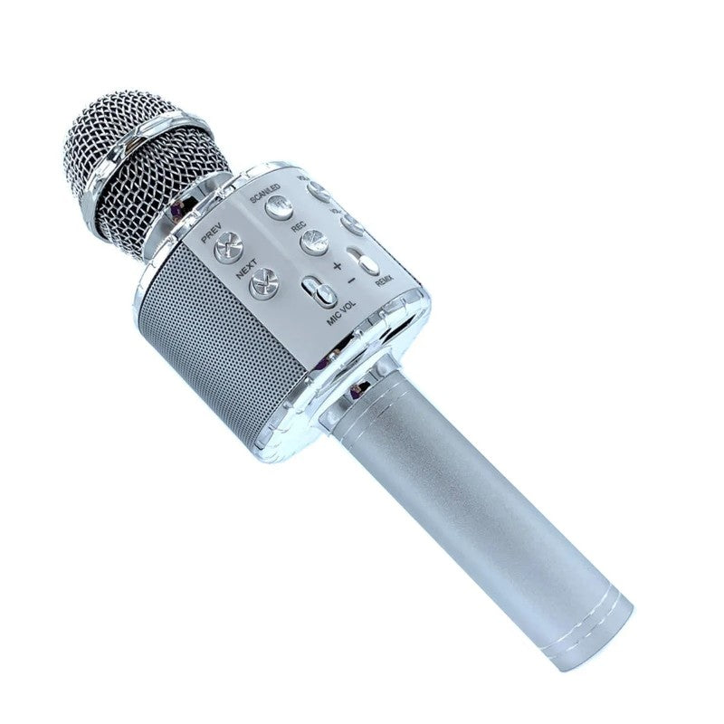 Microfon Wireless pentru Karaoke cu Bluetooth, Silver – Distracția începe aici! 🎤 BESTSELLS