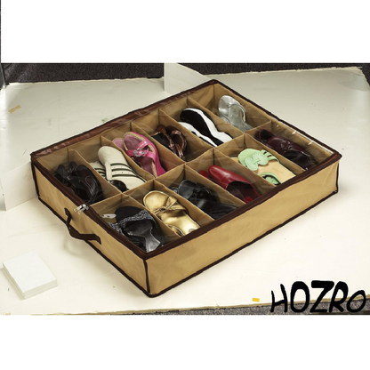 Organizator Pantofi HOZRO, Raft Modular pentru 12 Perechi, Compact și Ușor de Montat HOZRO