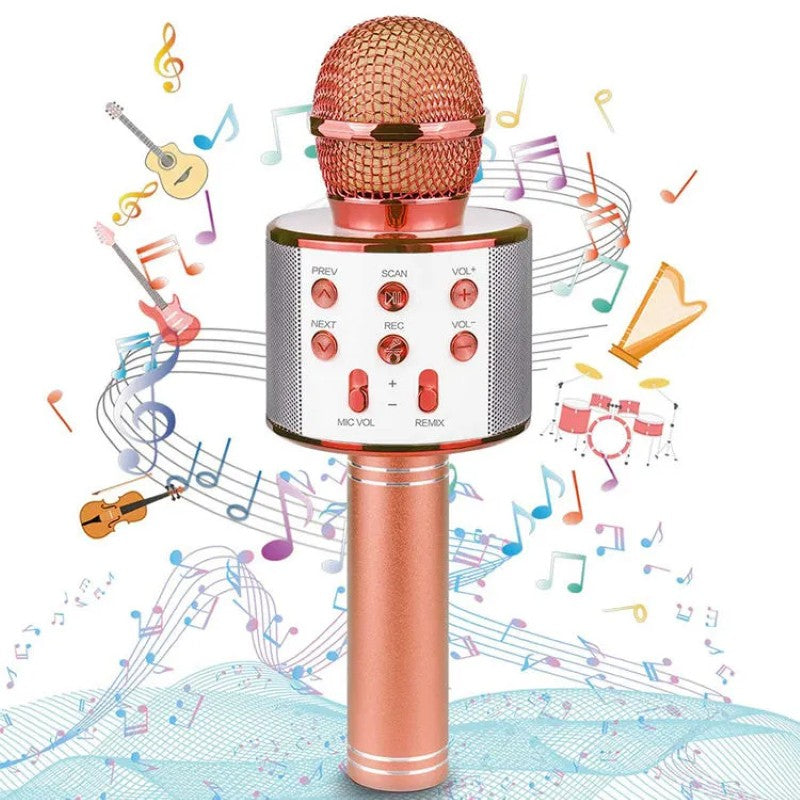 Microfon Wireless pentru Karaoke cu Bluetooth, Rose Gold– Distracția începe aici! BESTSELLS