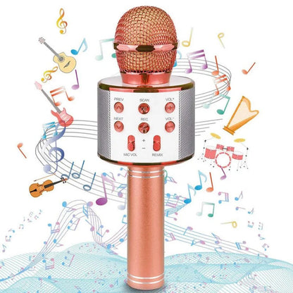 Microfon Wireless pentru Karaoke cu Bluetooth, Rose Gold– Distracția începe aici! BESTSELLS