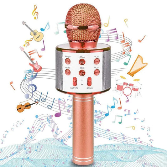 Microfon Wireless pentru Karaoke cu Bluetooth, Rose Gold– Distracția începe aici! BESTSELLS