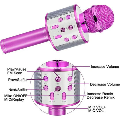 Microfon Wireless pentru Karaoke cu Bluetooth, Pink – Distracția începe aici! 🎤 BESTSELLS