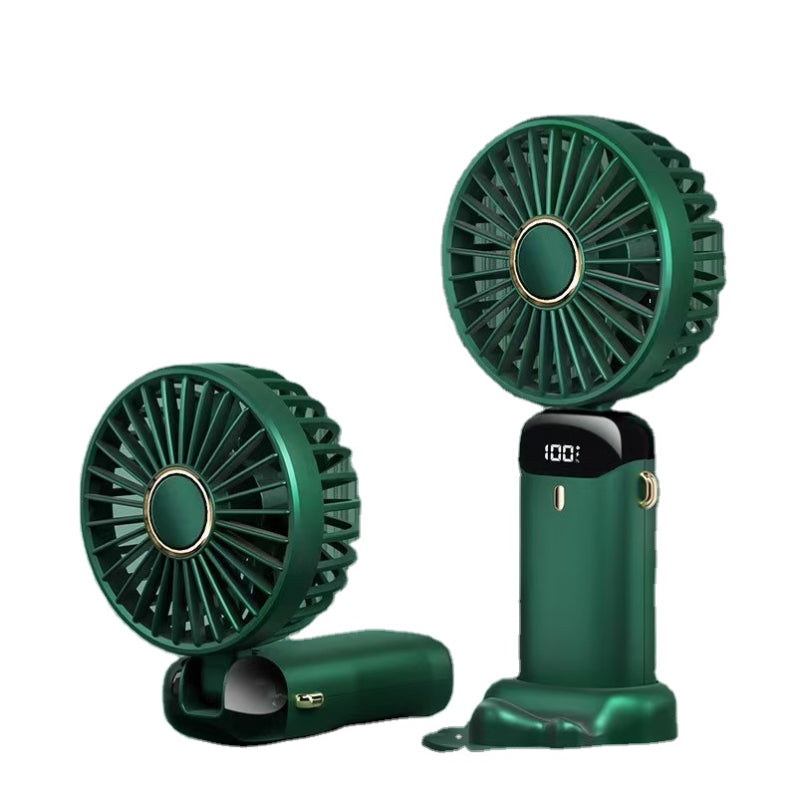 🎁 1+1 GRATIS – Ventilator Portabil HOZRO, 4 în 1 cu Aromaterapie 💨 De Mână, Birou, Gât, LCD, USB, 12h Autonomie, Verde Închis, 4000 mAh HOZRO
