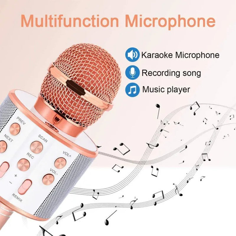 Microfon Wireless pentru Karaoke cu Bluetooth, Rose Gold– Distracția începe aici! BESTSELLS
