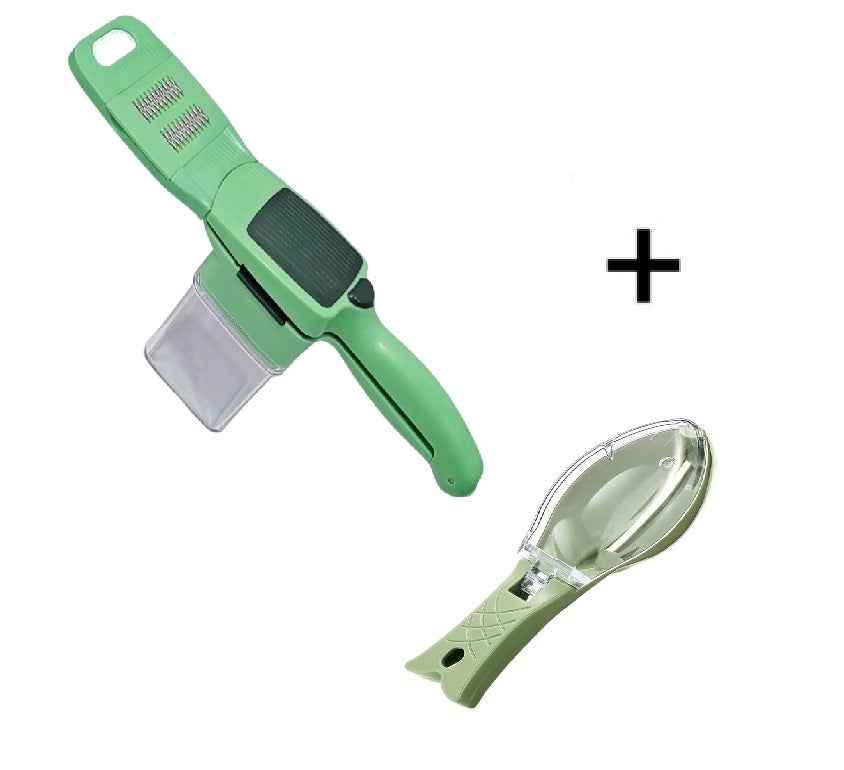 PACHET PROMO: RAZATOARE QUICK VERDE legume si fructe +  Dispozitiv pentru Curățarea Solzilor de Pește HOZRO (Copy) BESTSELLS