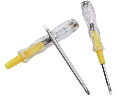 ⚡ Șurubelniță Hozro cu Detector de Tensiune 100-500V AC – Dublu Capăt (PH1 / Lat 3.5x160mm) din Oțel Cr-V HOZRO